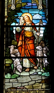 The Good Shepherd as depicted in the chapel window