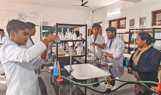 Students studying science in India
