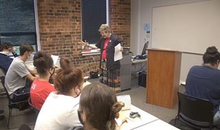 Sister teaching at Belmont Abbey College in Belmont, North Carolina