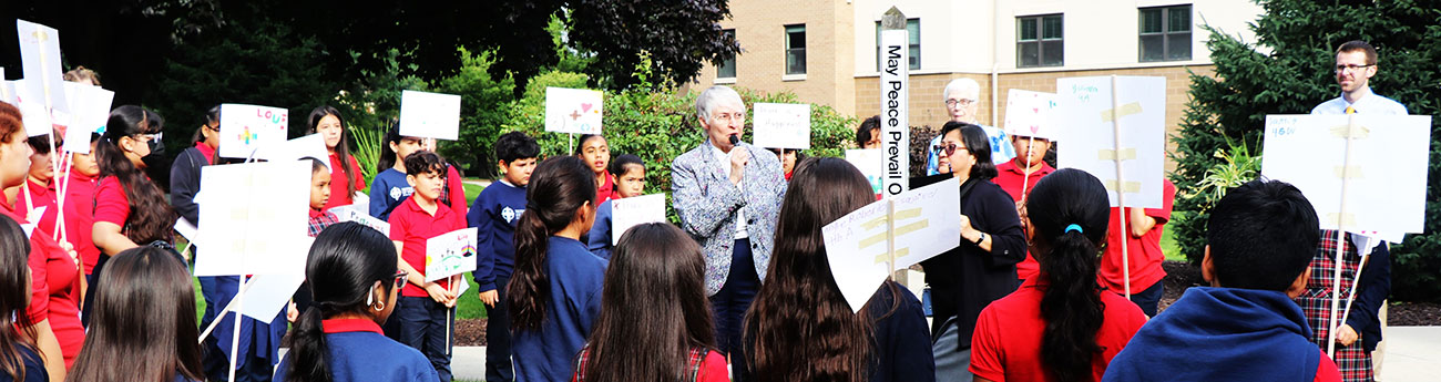 Day of Peace with students and sisters