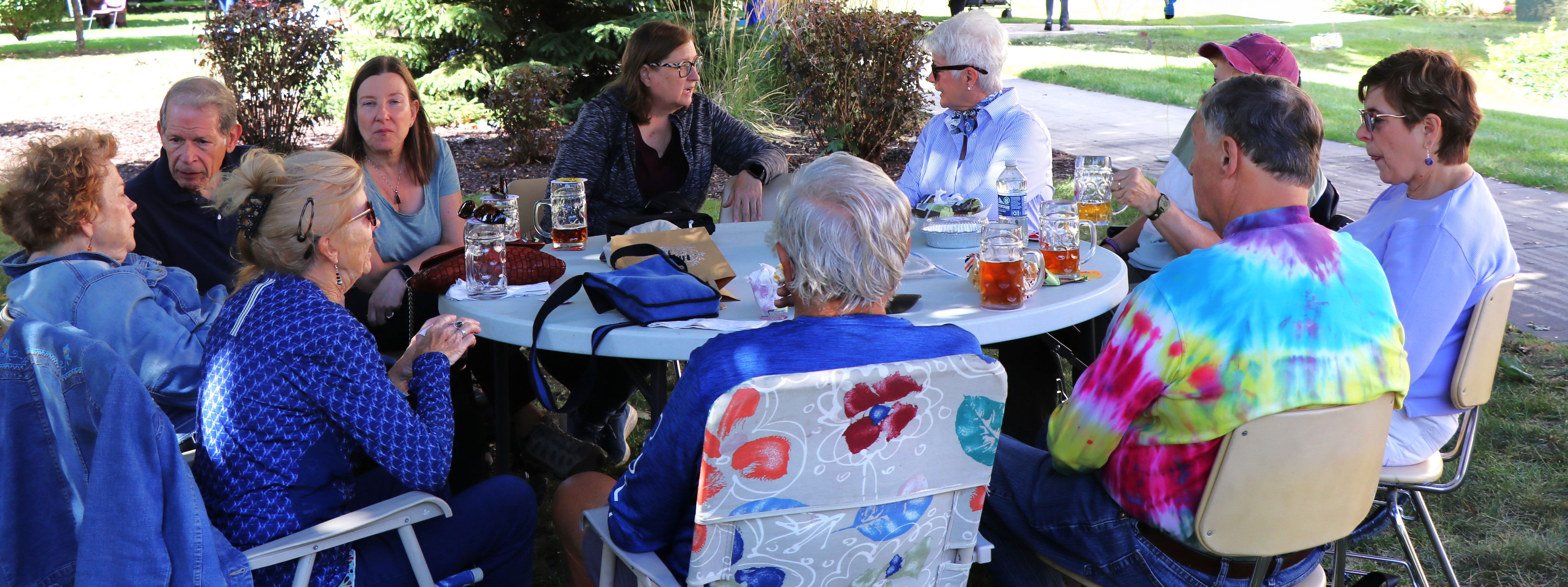 Oktoberfest participants enjoy the celebration in St. Joseph Center garden