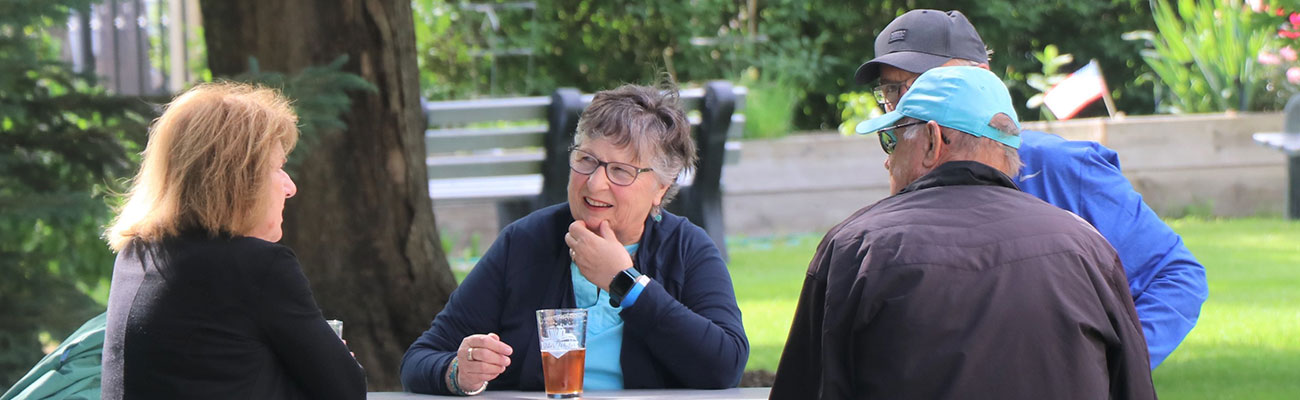 Beer Garden group chatting