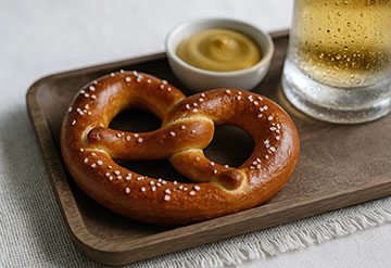 Pretzel with mustard
