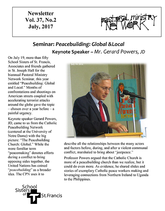 Pastoral Ministry Network Newsletter - July 2017